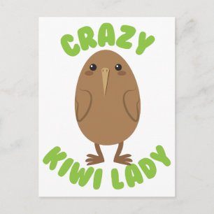 gekke kiwi dame briefkaart