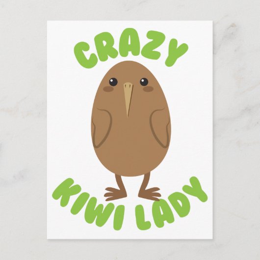gekke kiwi dame briefkaart (Voorkant)