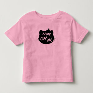 Gekke kleine kattenvrouw kinder shirts