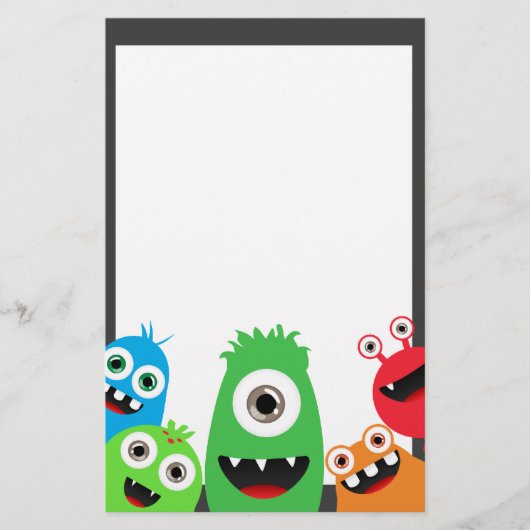 Gekke Kleine Monsters Briefpapier (Voorkant)