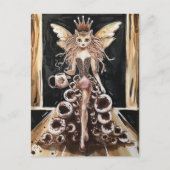 Gekke Koffie Kattenfee op de Model Runway Briefkaart (Voorkant)