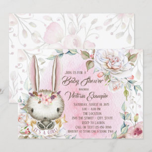 Gekke Konijn Baby Shower Uitnodigingen