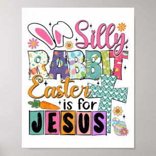 Gekke konijn Pasen Schattige konijn Christelijk Fa Poster