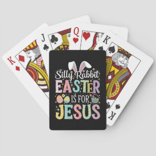 Gekke konijnenPasen is voor Jezus Schattige konijn Pokerkaarten