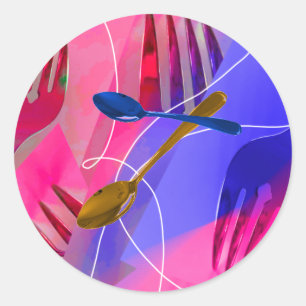 Gekke lepels en vorken sticker