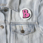 Gekke letter B roze Button (In situ)