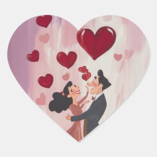 Gekke liefde in de lucht hart sticker