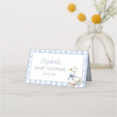 Gekke Little Goose Blue Gingham Baby shower (Achterkant)