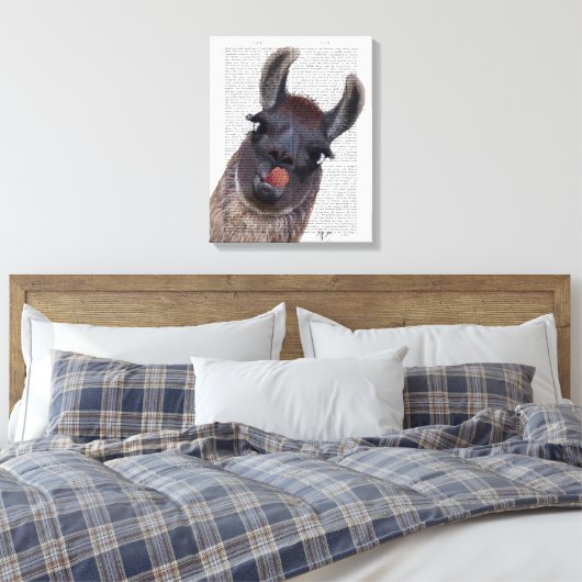 Gekke Llama Canvas Afdruk (Insitu (Slaapkamer))