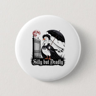 Gekke maar dodelijke Gothic Goose Halloween Horror Ronde Button 5,7 Cm