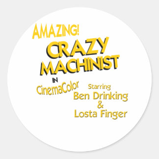 Gekke Machinist Ronde Sticker