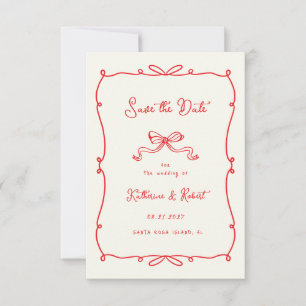 Gekke met de hand getekende linten Save the Date k