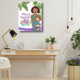 Gekke moeder met kinder Moederdag Poster
