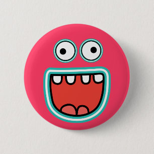 Gekke Monster Face Smile Ronde Button 5,7 Cm