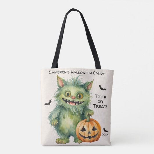 Gekke Monster Halloween Snoep Draagtas (Achterkant)