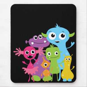 Gekke monsters Mousepad voor kinderen Muismat