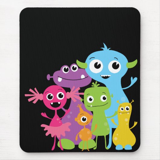 Gekke monsters Mousepad voor kinderen Muismat (Voorkant)