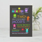 Gekke Monsters Uitnodiging (Staand voorkant)