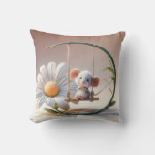 Gekke muis op een Daisy Swing Kussen (Voorkant)