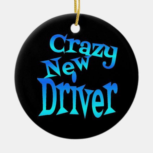 Gekke nieuwe driver keramisch ornament (Voorkant)