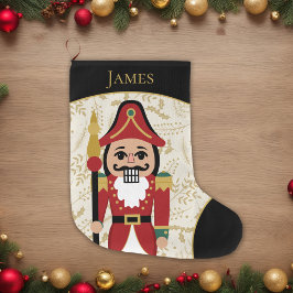 Gekke Notenkraker Zwart en Beige Grote Kerstsok