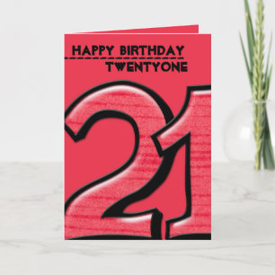 Gekke Nummer 21 Rode Verjaardag Kaart