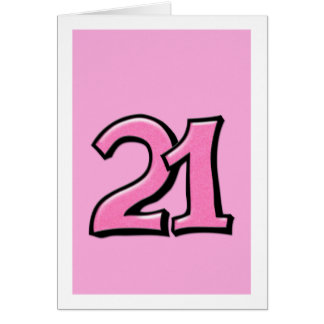 Gekke nummer 21 roze kaart