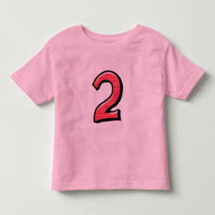 Gekke nummer 2 rood Kinder T-shirt