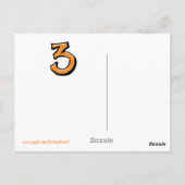 Gekke Nummer 3 oranje wit Briefkaart (Achterkant)
