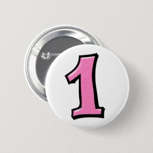 Gekke nummers 1 roze Button (Voorkant /achterkant)