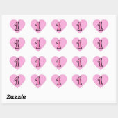 Gekke Nummers 1 roze Hart Sticker (Vel)