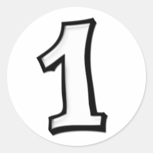 Gekke Nummers 1 witte sticker
