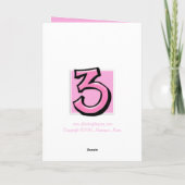 Gekke Nummers 3 roze Jubileum Kaart (Achterkant)