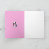 Gekke Nummers 3 roze Jubileum Kaart (Binnen)