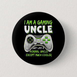 Gekke Oom Grappige Oom Gamen Videospel Liefhebber Ronde Button 5,7 Cm