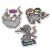 gekke opossum stickers (Voorkant)