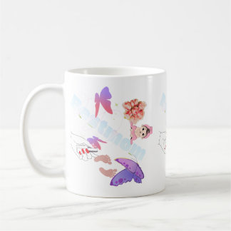 Gekke Pastel Vlinder en Bloemen Koffiemok