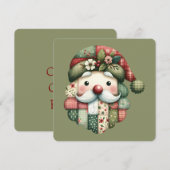 Gekke Patchwork Kerstman Folk Plattegrond Kaart (Voorkant / Achterkant)