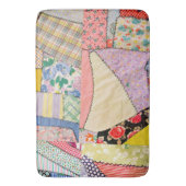 Gekke patchwork quilt met zigzag stiksels badmat (Voorkant Verticaal)
