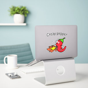 Gekke Peper Grappige Rode Chili Hete Groenten Sticker