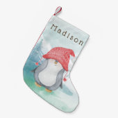 Gekke pinguïn kleine kerstsok (Voorkant (Hangend))