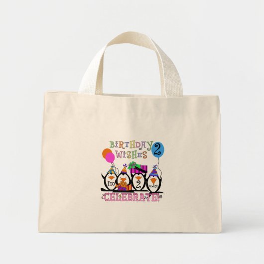 Gekke Pinguïns 2e Verjaardag T-shirts en geschenke Mini Tote Bag (Voorkant)