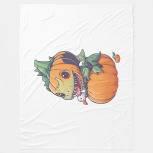 gekke pompoen die probeert eng te eten fleece deken