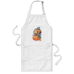 gekke pompoen die probeert eng te eten lang schort