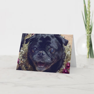 Gekke Pug Kerstkaart Feestdagen Kaart