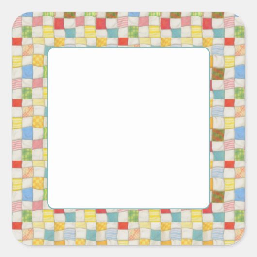 GEKKE QUILT 1,5" vierkante mat Stickers (Voorkant)