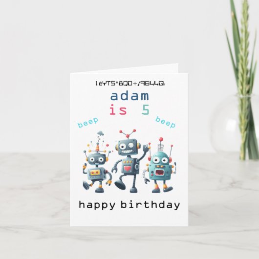 gekke  retro Sci Fi Robot Verjaardagskaarten Bedankkaart (Voorkant)