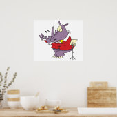 gekke rhinospieflutcartoon poster (Keuken)