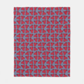 Gekke Rood en Blauwe Bobbel Mutsen Patroon Fleece Deken (Voorkant)