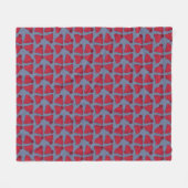 Gekke Rood en Blauwe Bobbel Mutsen Patroon Fleece Deken (Voorkant (Horizontaal))